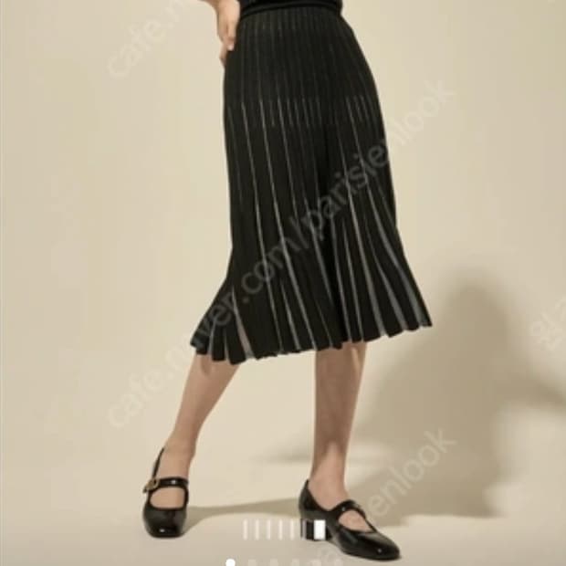 한섬 랑방 2022 플리츠 니트 롱 밴딩 스커트 M사이즈