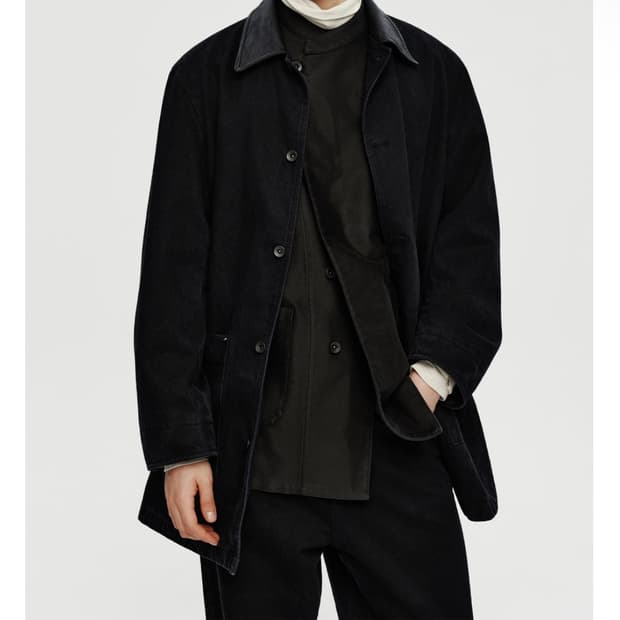 M) 유스 레더카라 데님자켓 블랙 새상품