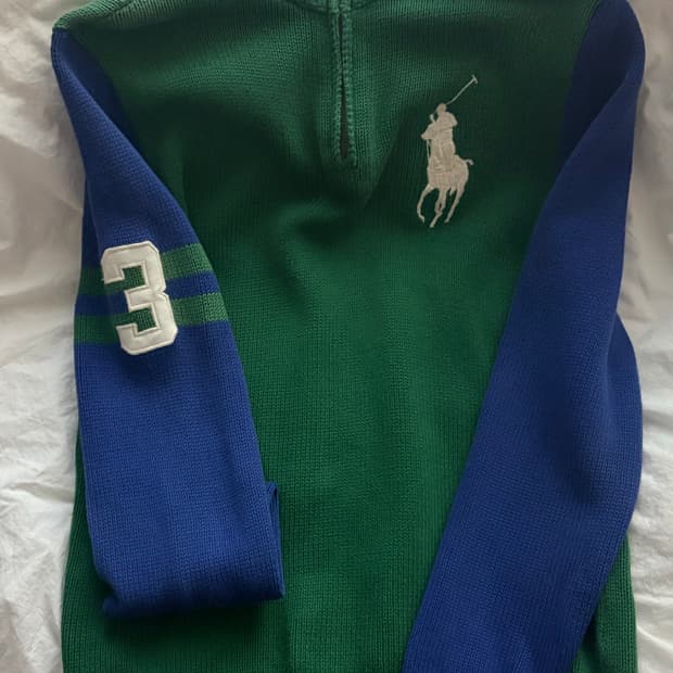 일본 빈티지  폴로 니트