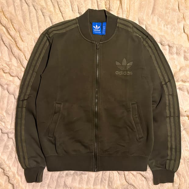 아디다스 카키 트랙탑 져지 솜빈티지