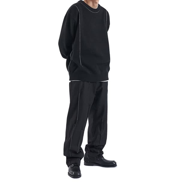 노매뉴얼 P.L 스티치 팬츠 블랙