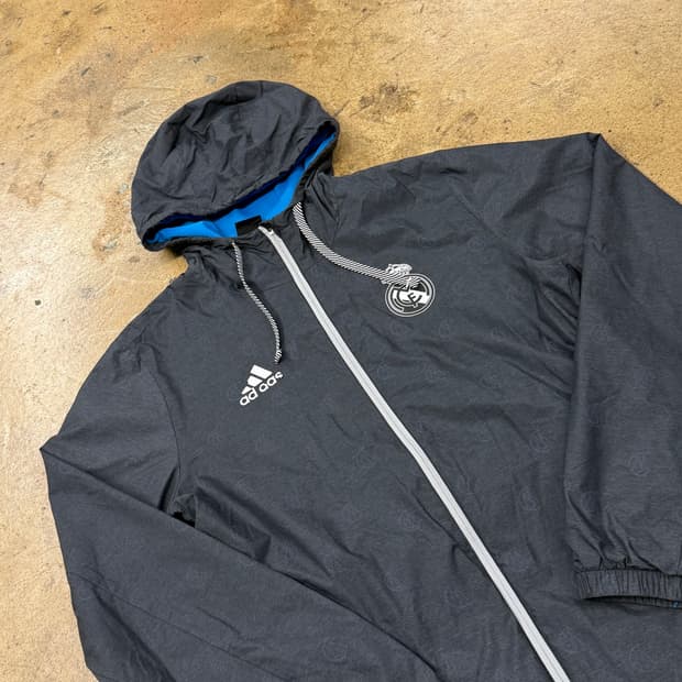 [정품/95] 아디다스 레알마드리드 후드 바람막이 블랙 b17