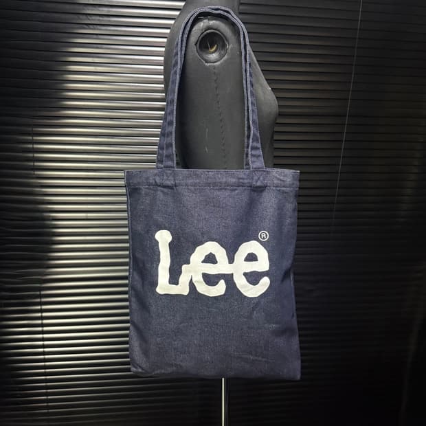 Lee 리 진청 생지 데님 에코백 숄더백 토드백 노트북 가방 워크 빅로고