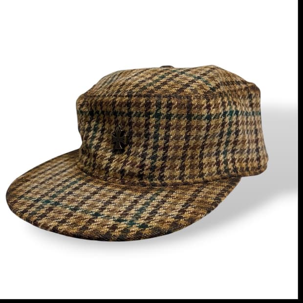 VINTAGE 체크보드 언더마이카 참 커스텀 박스 캡 