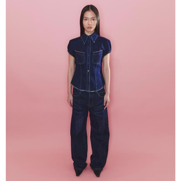 오들리워크샵 워시드 진 인디고