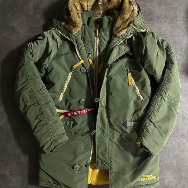 알파인더스트리 N-3B 패딩 야상 올리브