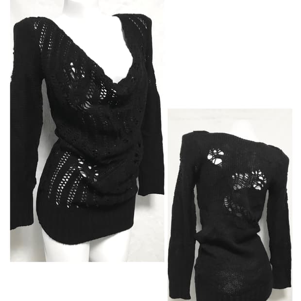 빈티지 고스트오브할렘 드레이프 데미지 니트 원피스 탑