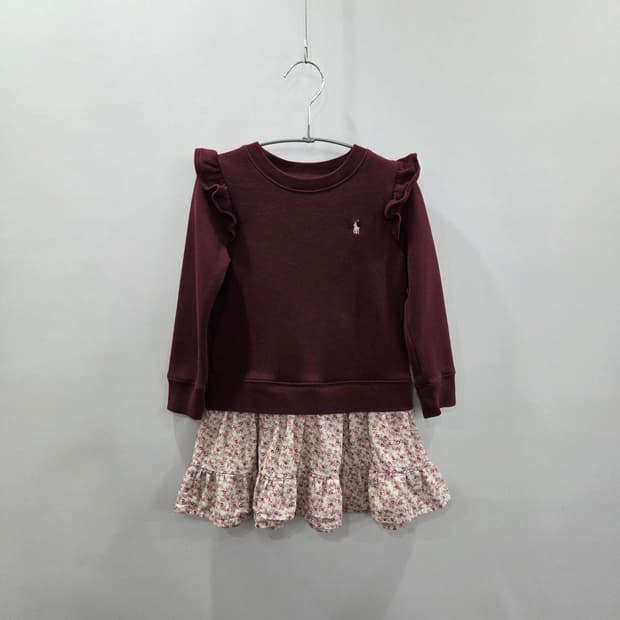 폴로랄프로렌 여아 맨투맨 레이어드 원피스 4T