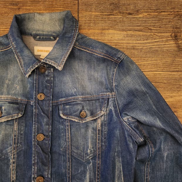 디젤 워싱 데님 청자켓 S
