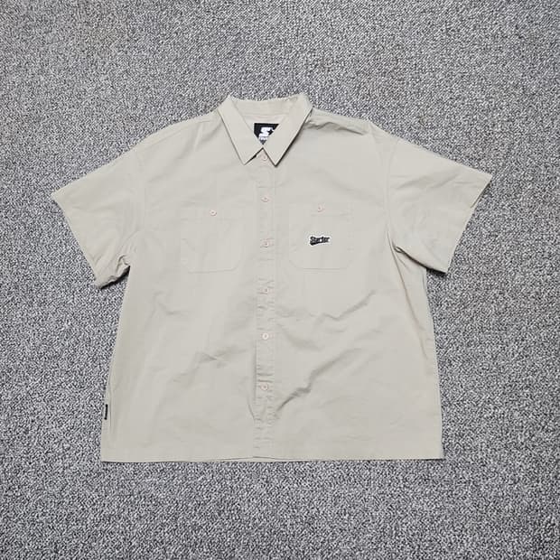 [M] 스타터 오버핏 반팔 바람막이 셔츠 (2828)