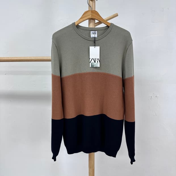 (새상품) ZARA 자라 라운드 니트 스웨터 L (95-100)