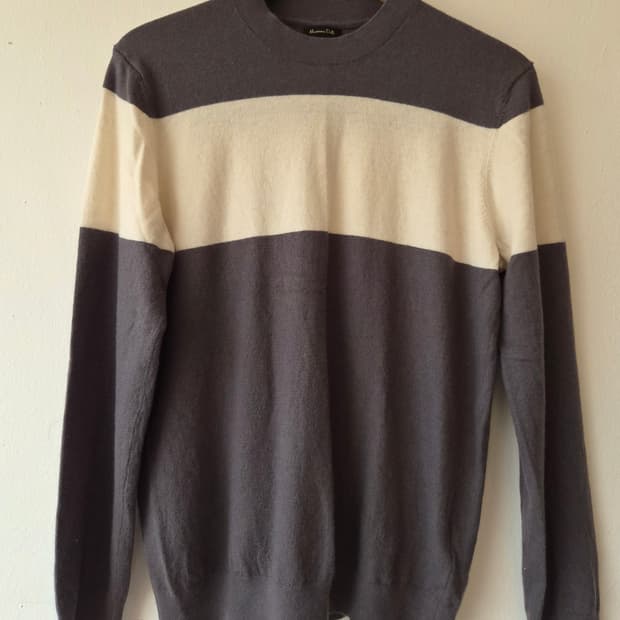 마시모뚜띠 남성 배색 캐시미어니트

