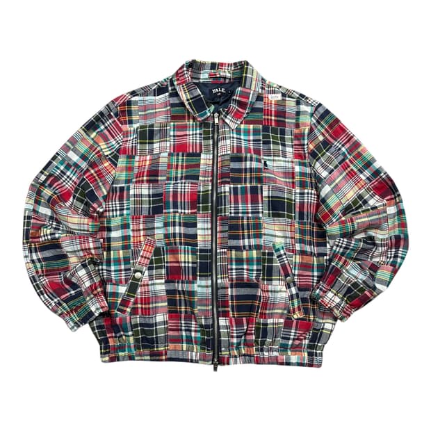 ✨ (바배) 예일 체크 패치워크 블루종 자켓 