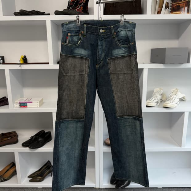 yen jenas 패널 데님 팬츠