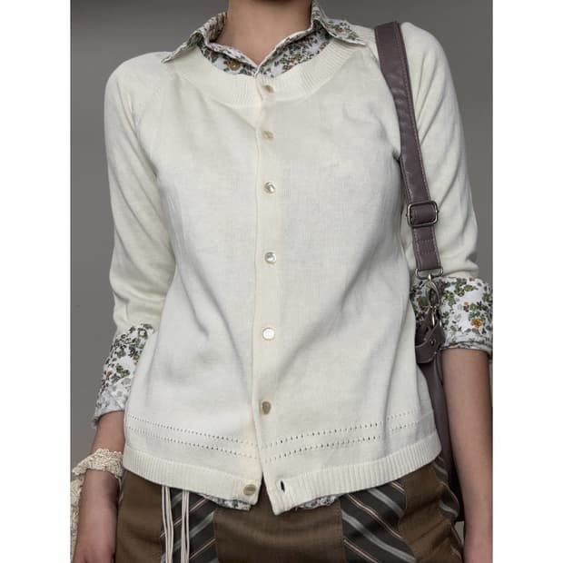 빈티지 아이보리 가디건