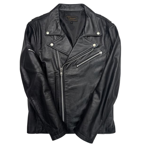유니폼 브릿지 블랙 비대칭 레더 자켓 L