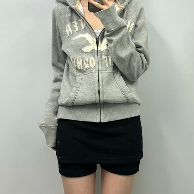 홀리스터 빅로고 y2k 와투케 그레이 후드집업