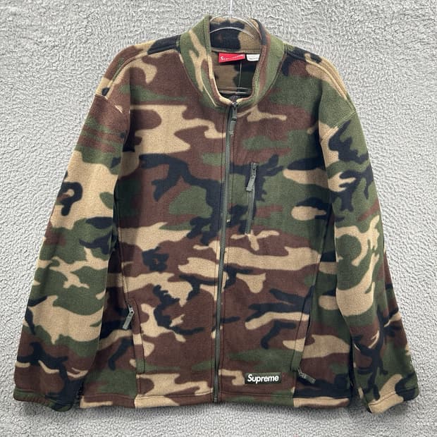 22FW 슈프림 폴라텍 집 자켓 우드랜드 카모