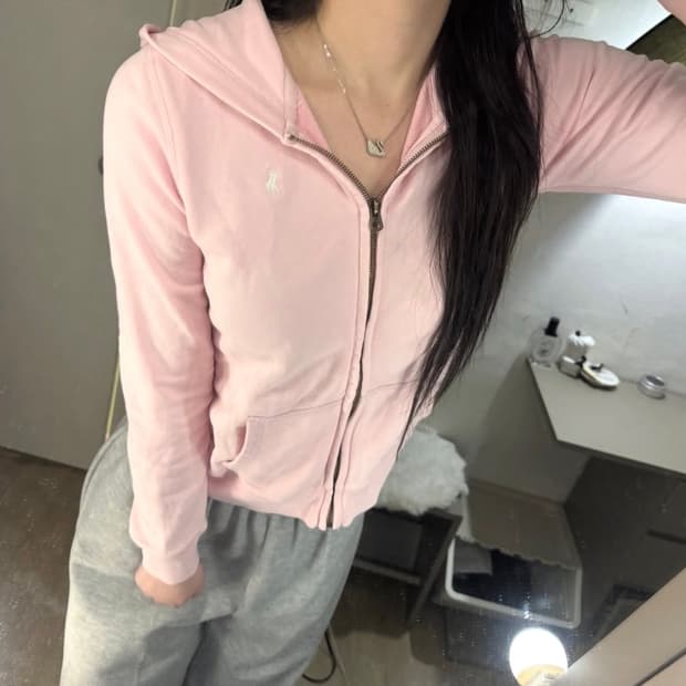 폴로 연핑크 후드집업 🤍💕