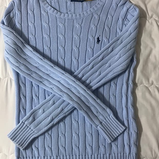 (아울렛 정품) 폴로 코튼 케이블니트 xs 