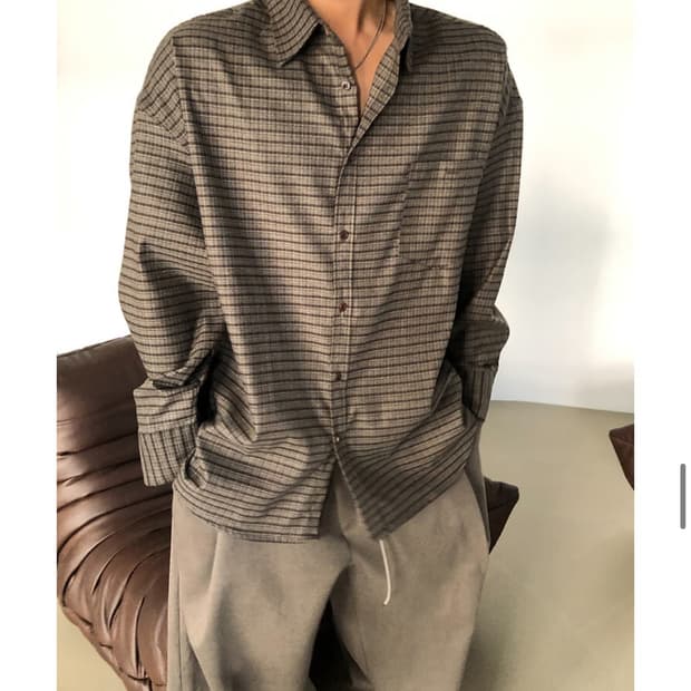 뉴치프시크 레트로 체크셔츠 브라운