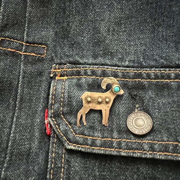 네이티브 아메리칸 쥬얼리 실버 925 핀벳지 브로치