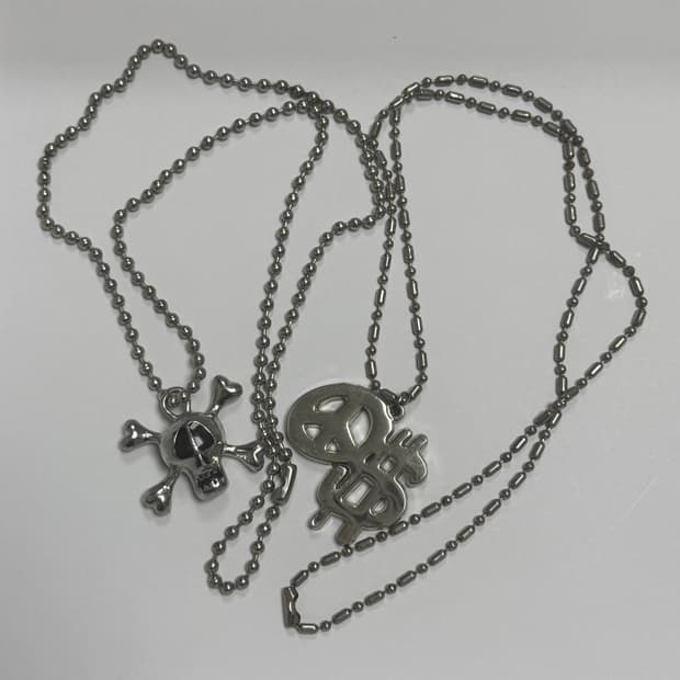 90's 스투시 목걸이 실버 네크리스