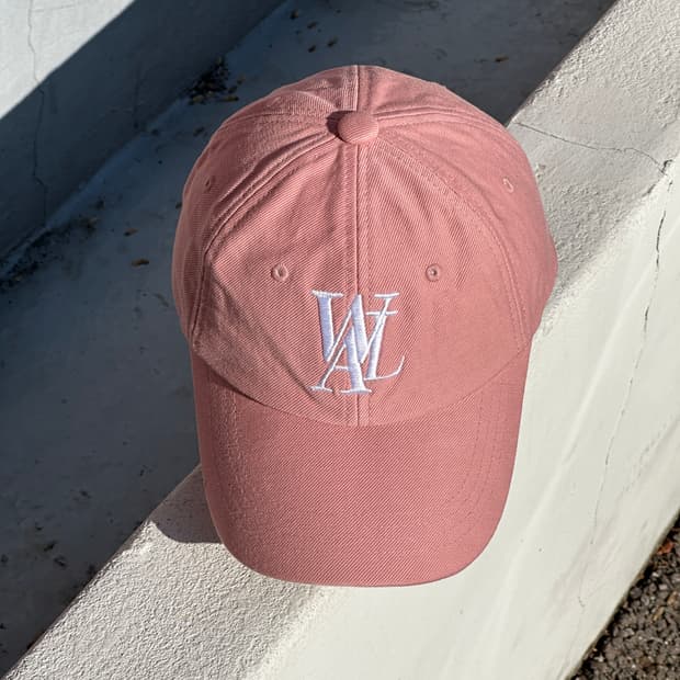 [M] 우알롱 로고 핑크톤 볼캡 모자