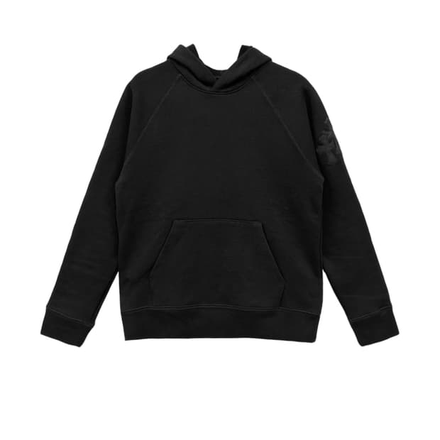 [XXL] 크롬하츠 레더패치 페이퍼잼 후드 블랙