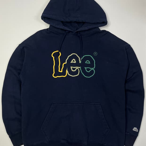 Lee 빈티지 로고 네이비 후드티