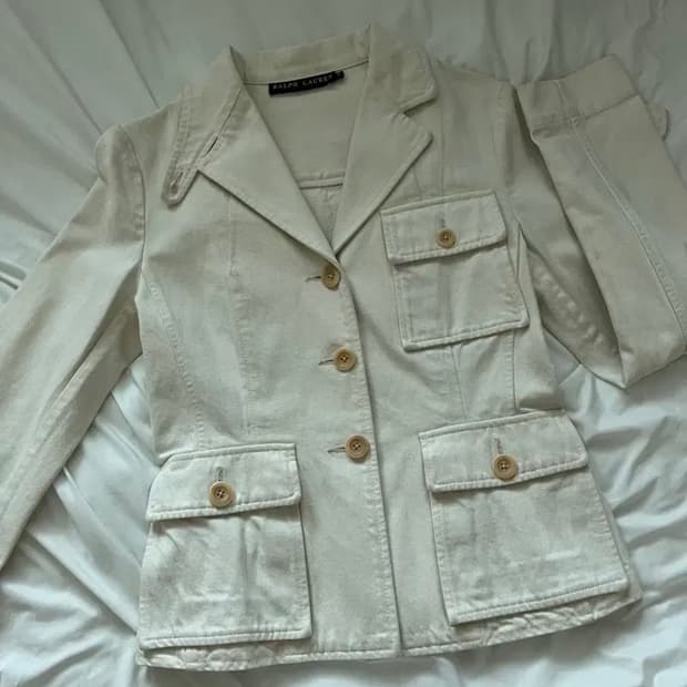 랄프로렌 정품 아이보리 자켓