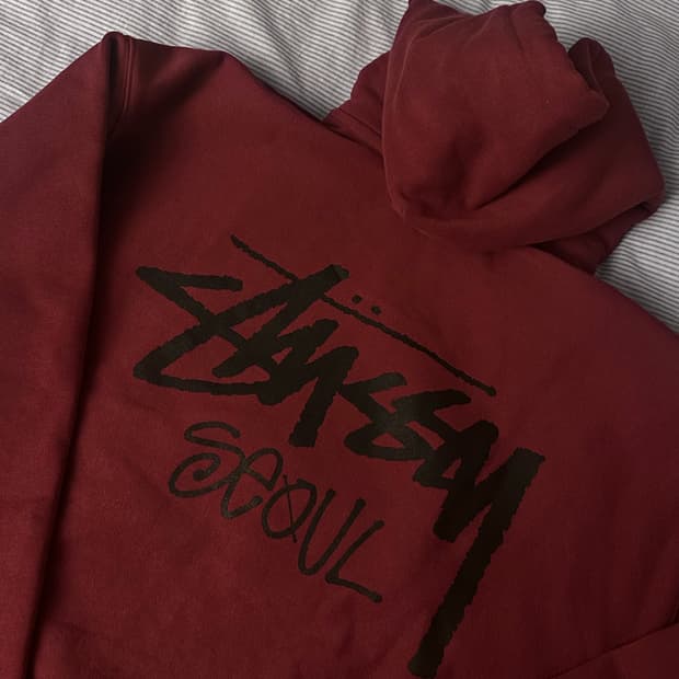 [스투시] 서울 익스클루시브 후드집업 와인 L
