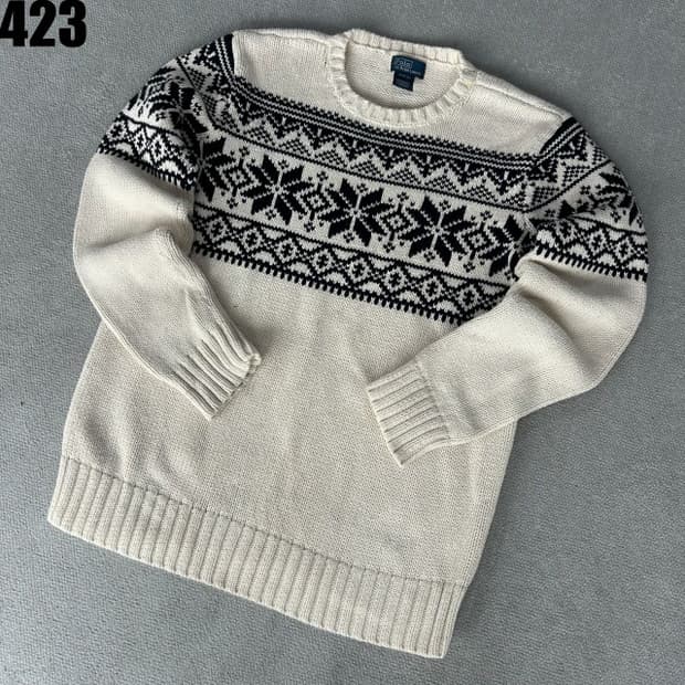 폴로 랄프로렌 아이보리 패턴 니트 XL