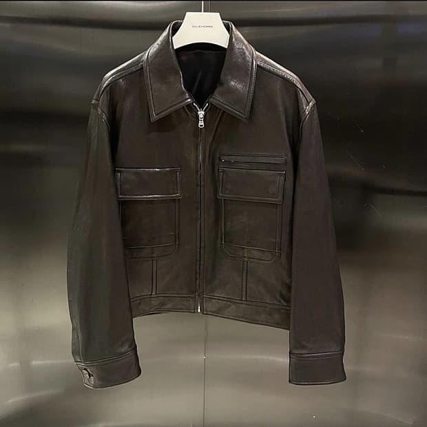 [50] 22FW 솔리드옴므 램스킨 레더 자켓