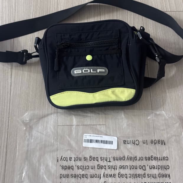골프왕 크로스바디백 블랙/라임