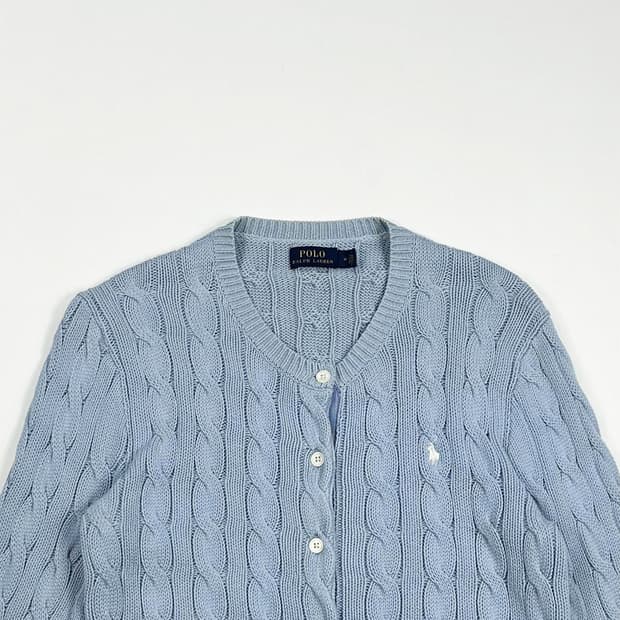폴로 랄프로렌 포니 하늘색 니트 가디건 (M 여성추천)
