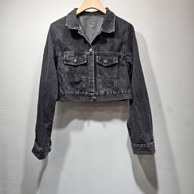 흑청 크롭 데님 자켓