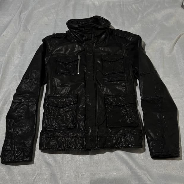 "Andew" Gimmick Glossy Lamskin Leather