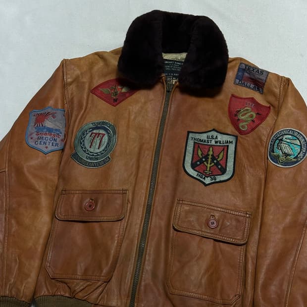 XL U.S. NAVY  G-1 레더 자켓