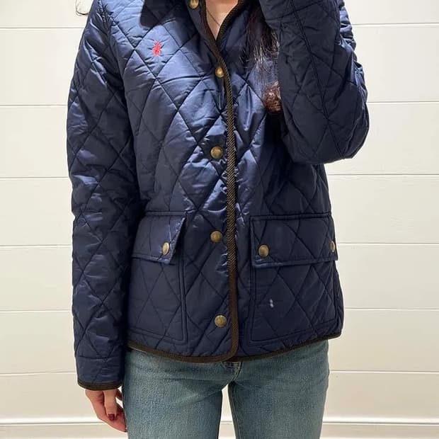 폴로 퀼팅자켓 누빔패딩 네이비