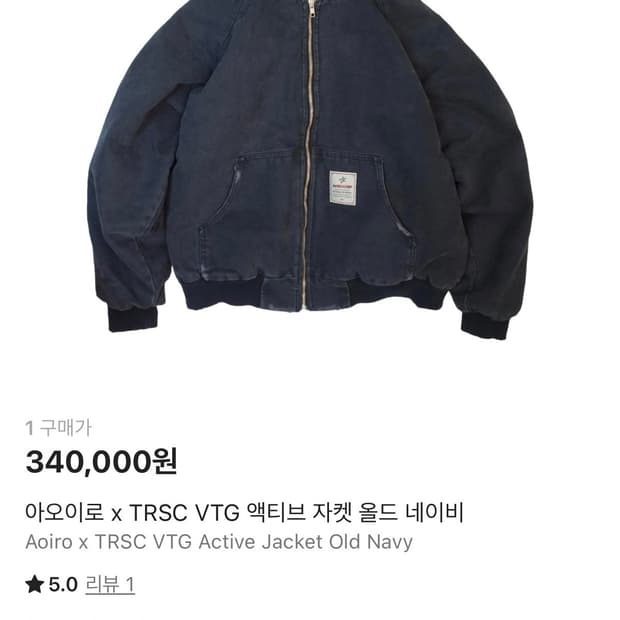 아오이로 x TRSC VTG 액티브 자켓 올드 네이비 1