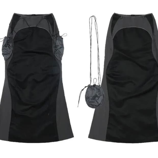 OJOS 오호스 포켓 백 롱 스커트 1size