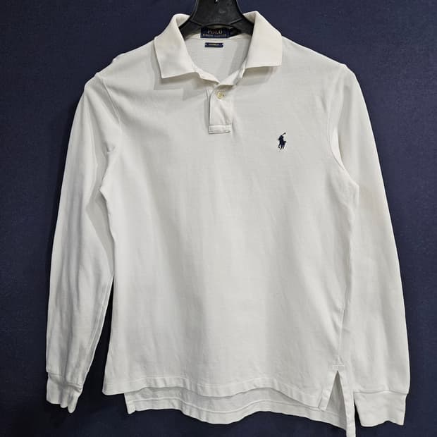 폴로 랄프로렌 화이트 남성 95 카라 긴팔티셔츠 