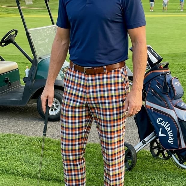 [남성 34-35] 캘러웨이 정품 멀티 체크 골프 팬츠 (상태 최상)