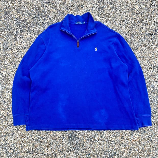 폴로 랄프로렌 블루 하프집업 니트