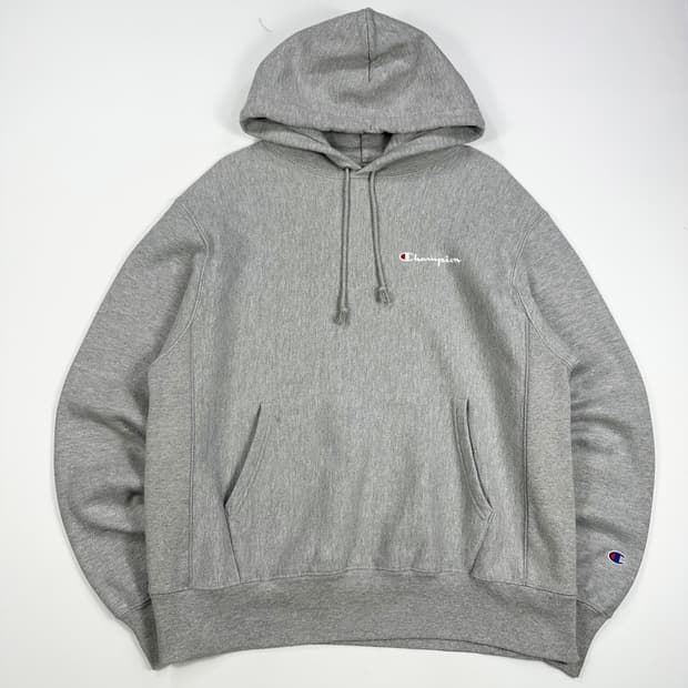 챔피온 리버스위브 베이직 헤비코튼 후드티 그레이 실측XL