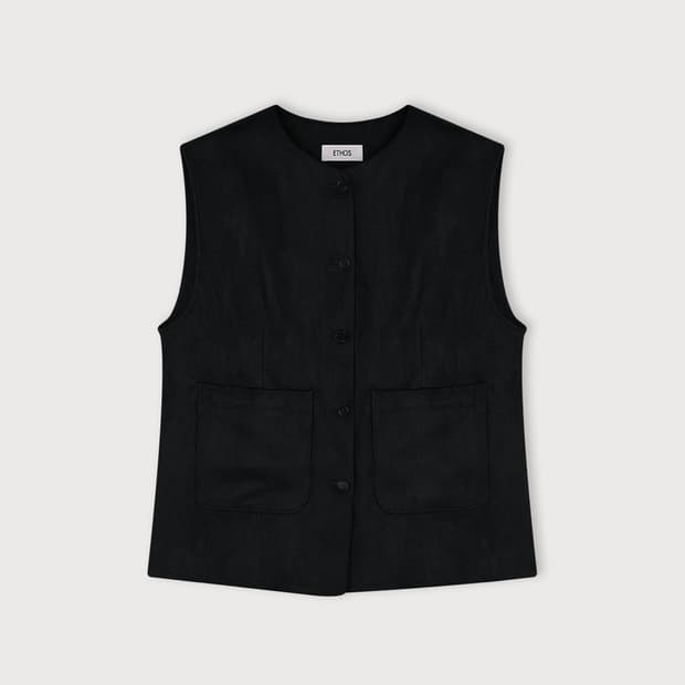 에토스 COTTON SUEDE VEST 블랙