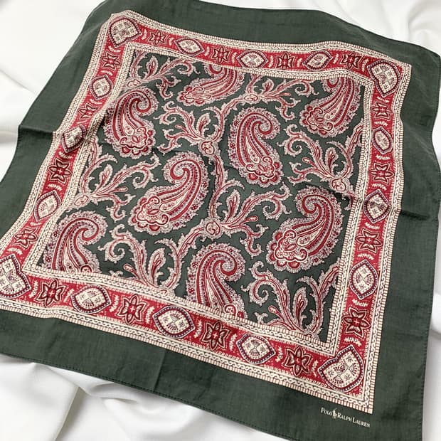 [정품] Polo 폴로 랄프로렌 페이즐리 빈티지 쁘띠스카프 손수건
