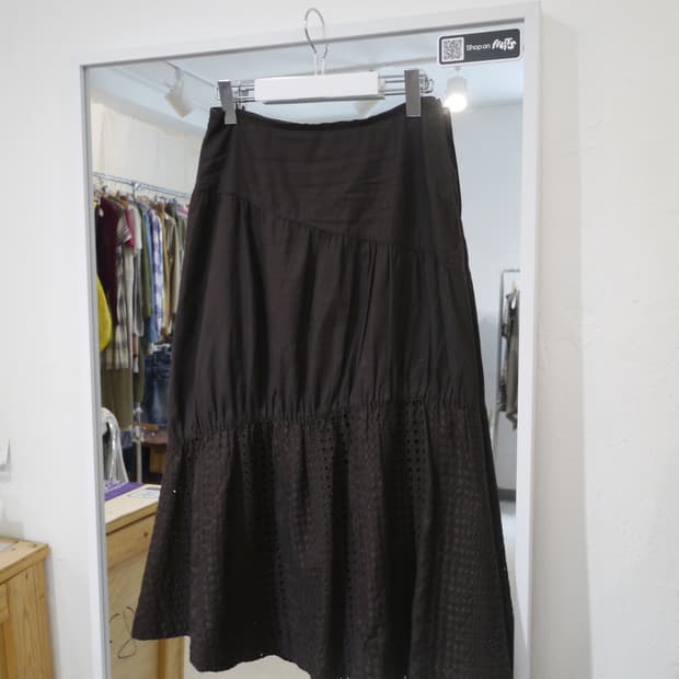 mixed pattern brown skirts