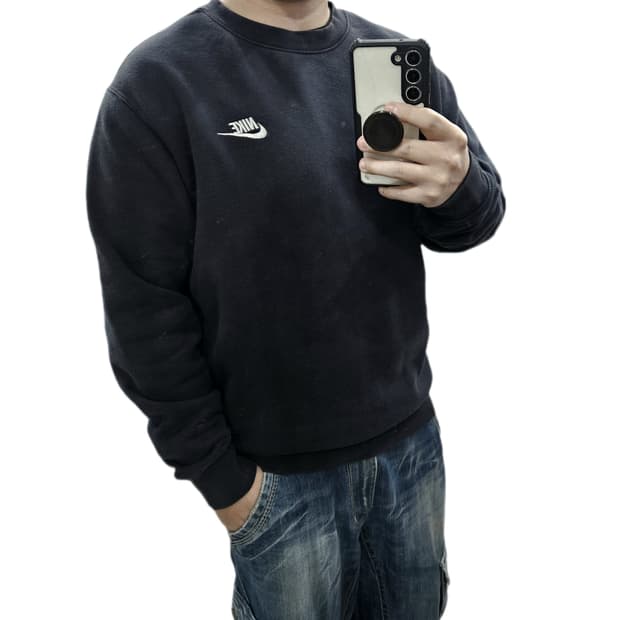 나이키 오버핏 기모 맨투맨 블랙 M 95-100